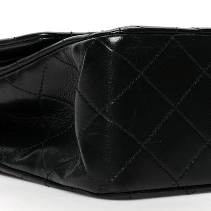 Chanel Lambskin Quilted Medium Double Flap Black 9 of 10
