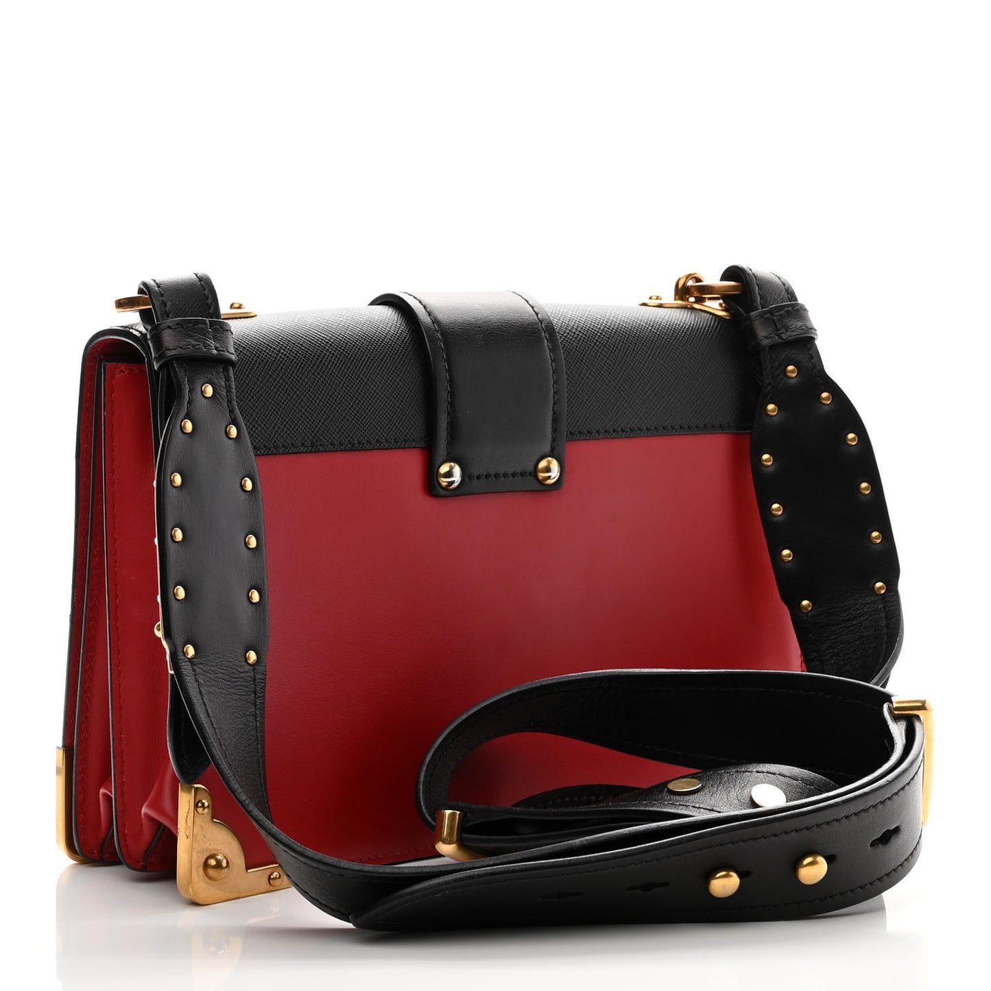 City Calf Saffiano Large Cahier Bag Fuoco Black