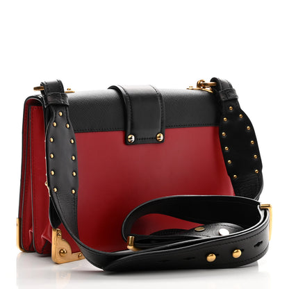 Prada City Calf Saffiano Large Cahier Bag Fuoco Black 2 of 9