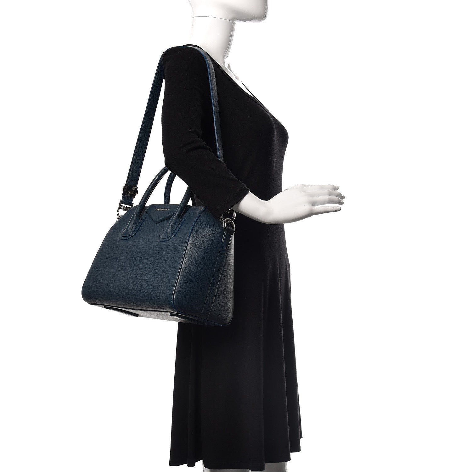 Givenchy Sugar Goatskin Small Antigona Peacock Blue 2 of 11