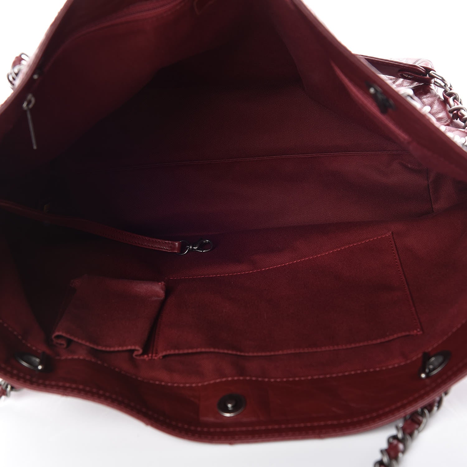 Chanel Aged Calfskin Large Shopping In Moscow Tote Burgundy 5 of 13