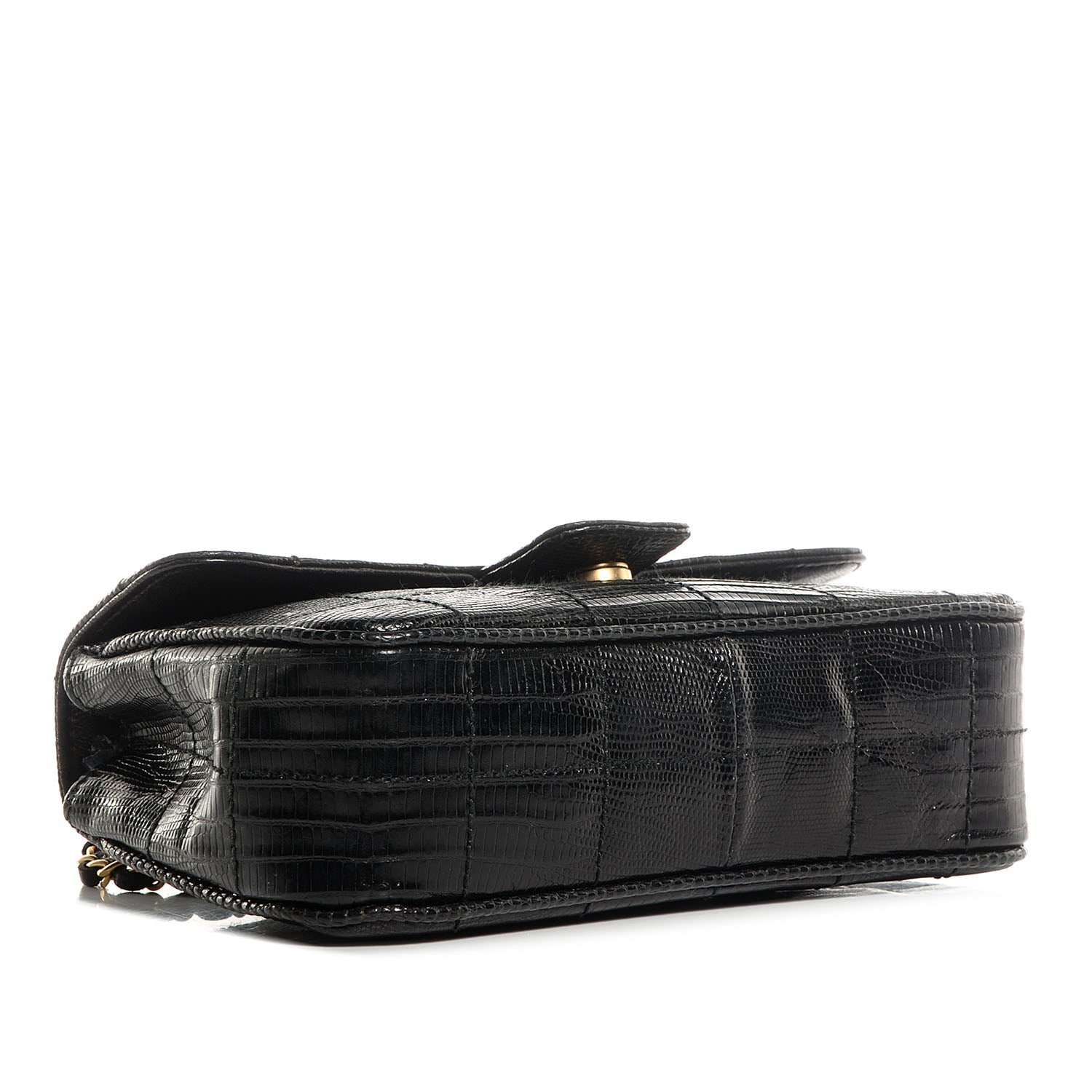 Chanel Lizard Square Quilted Extra Mini Flap Black 4 of 9