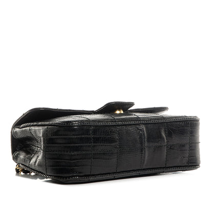 Chanel Lizard Square Quilted Extra Mini Flap Black 4 of 9