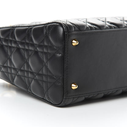 Christian Dior Lambskin Cannage Medium Lady Dior Black 10 of 13