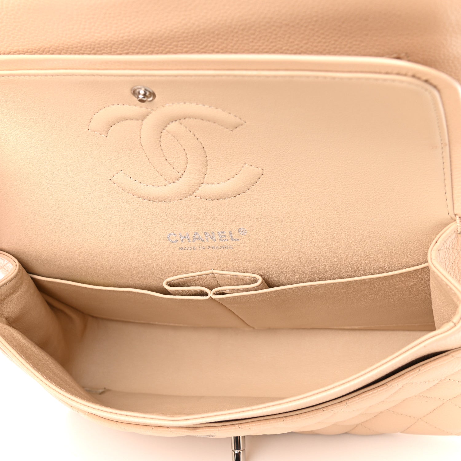 Chanel Caviar Quilted Medium Double Flap Beige 5 of 14