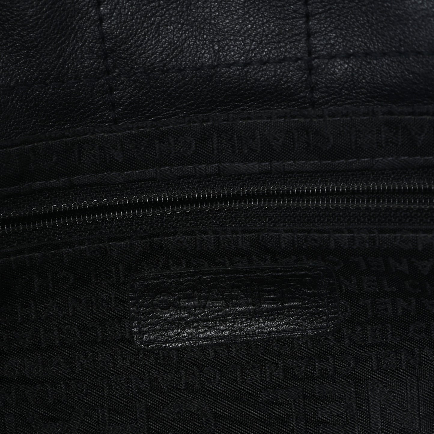 Lambskin Square Stitched Tote Black