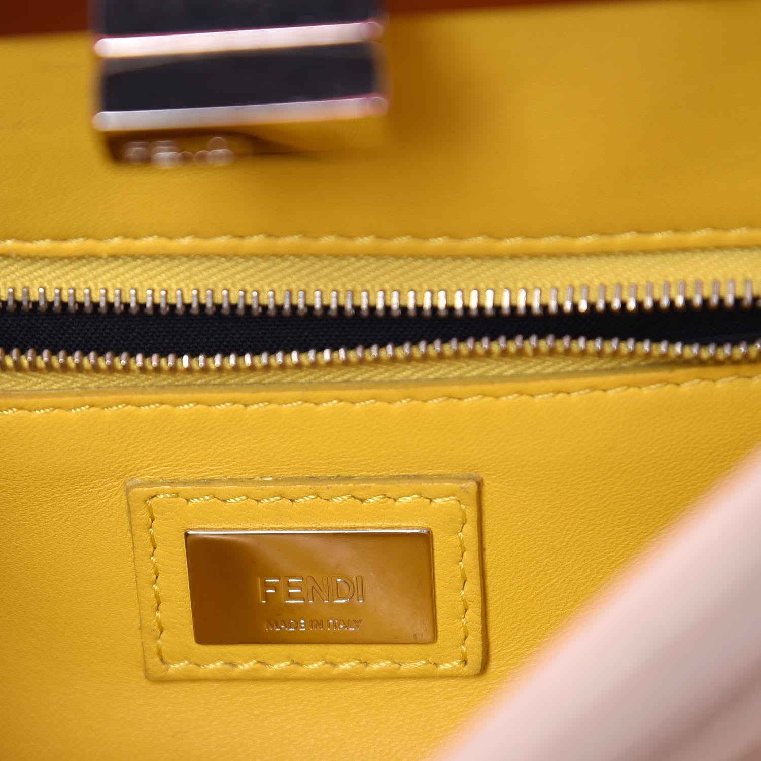 Fendi Nappa Colorblock Mini Peekaboo Iconic Satchel Plaster Sunflower Papavero 8 of 15