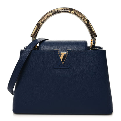 Louis Vuitton Taurillon Snakeskin Capucines MM Blue 1 of 10