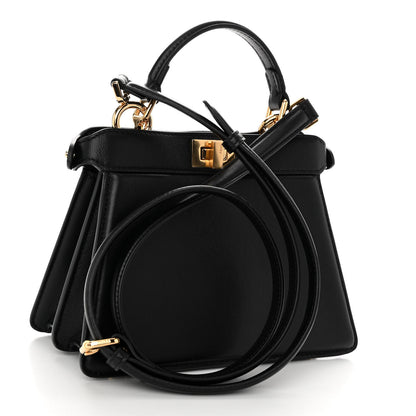 Fendi Shiny Nappa Petite Peekaboo I SEE U Satchel Black 3 of 10