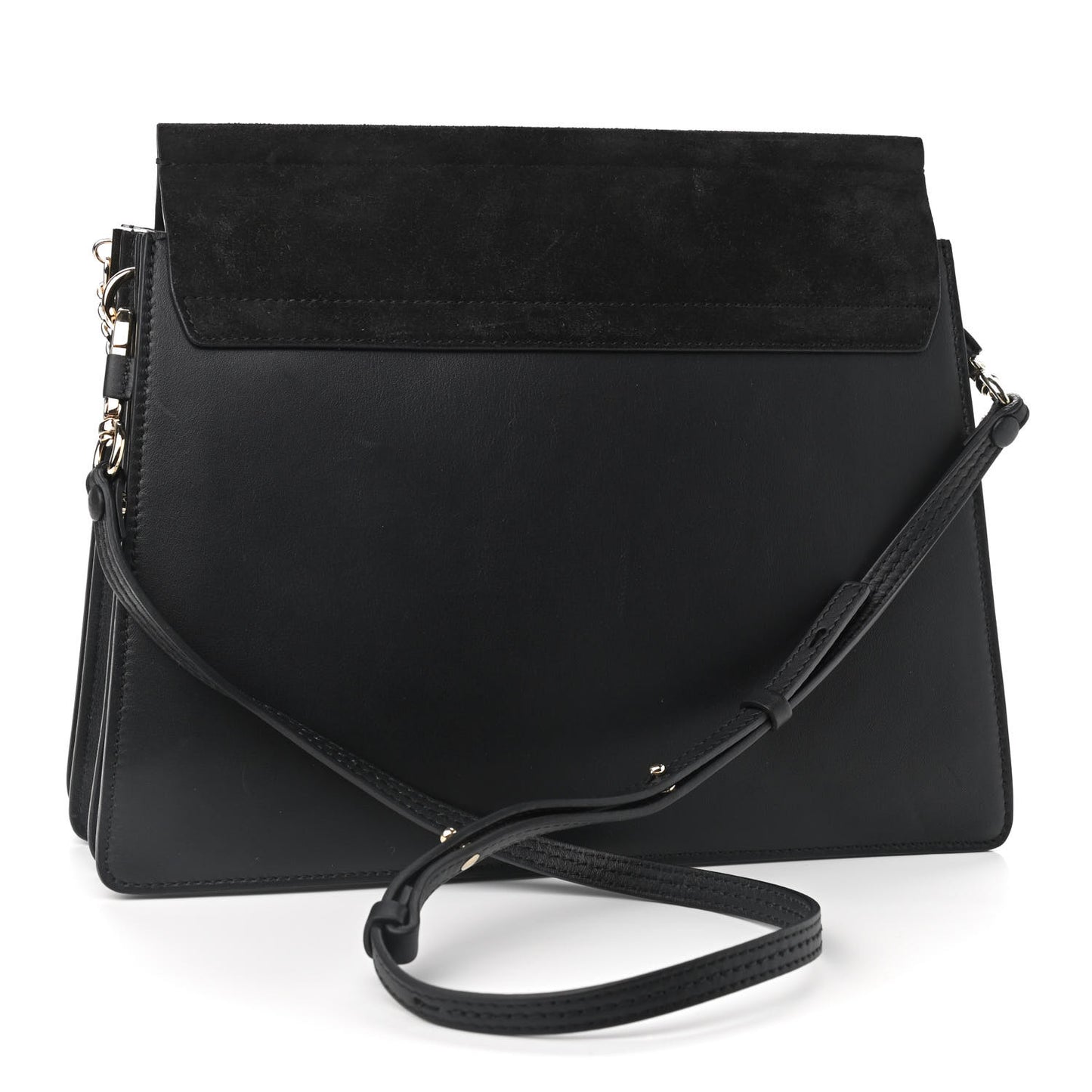 Suede Calfskin Medium Faye Shoulder Bag Black