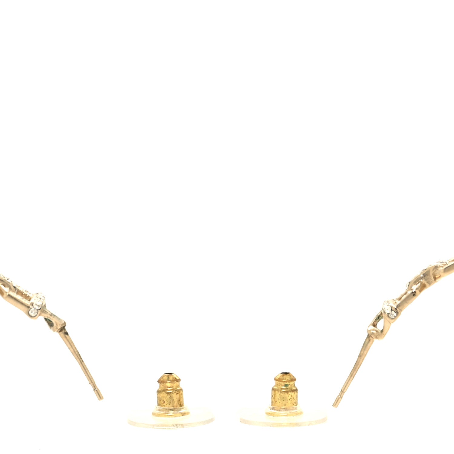 Chanel Crystal CC Vendome Hoop Earrings Gold 3 of 6