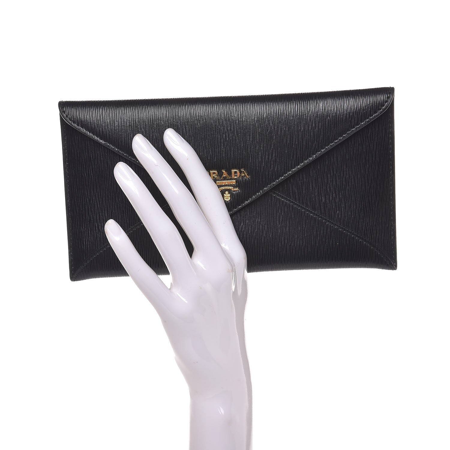 Prada Vitello Move Envelope Wallet Black 2 of 7