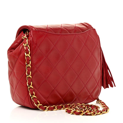 Chanel Lambskin Quilted Flap Tassel Camera Bag Red 3 of 21