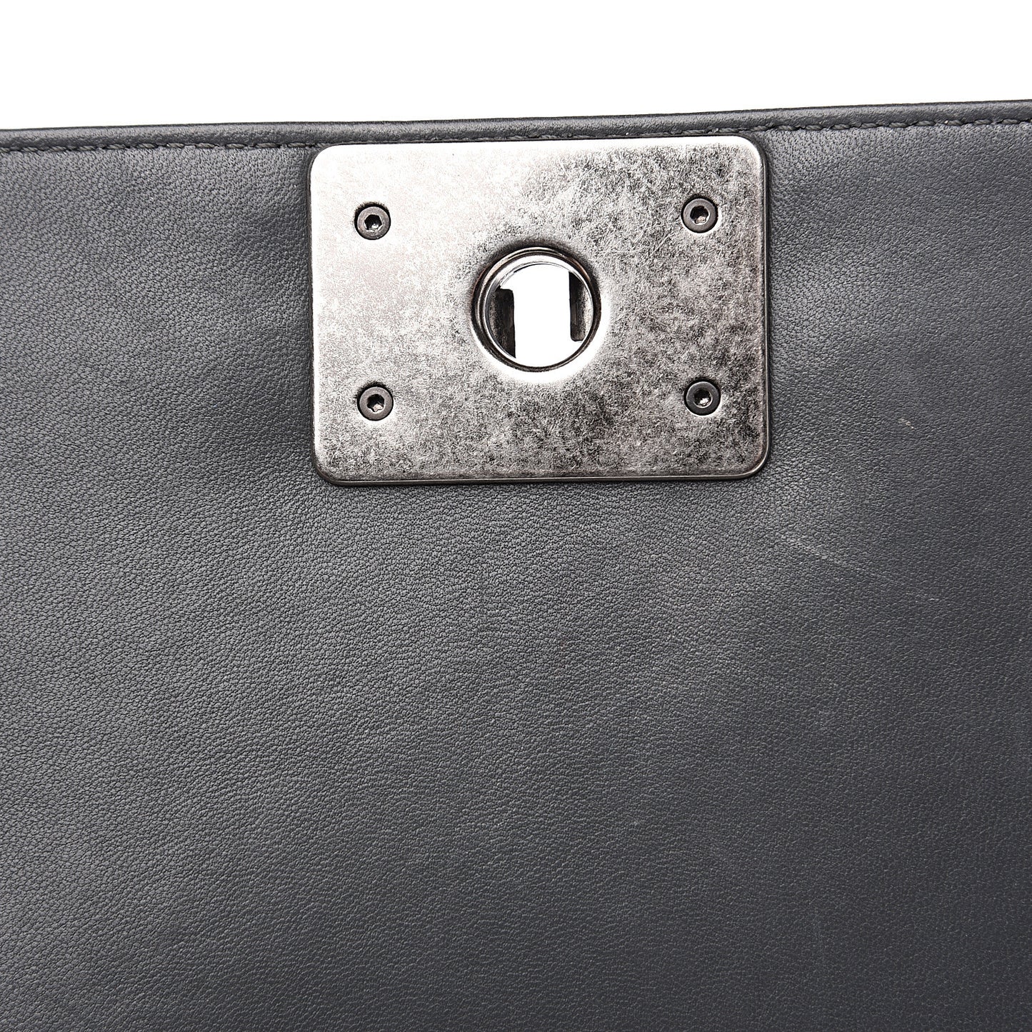 Lambskin Quilted New Medium Boy Flap Grey