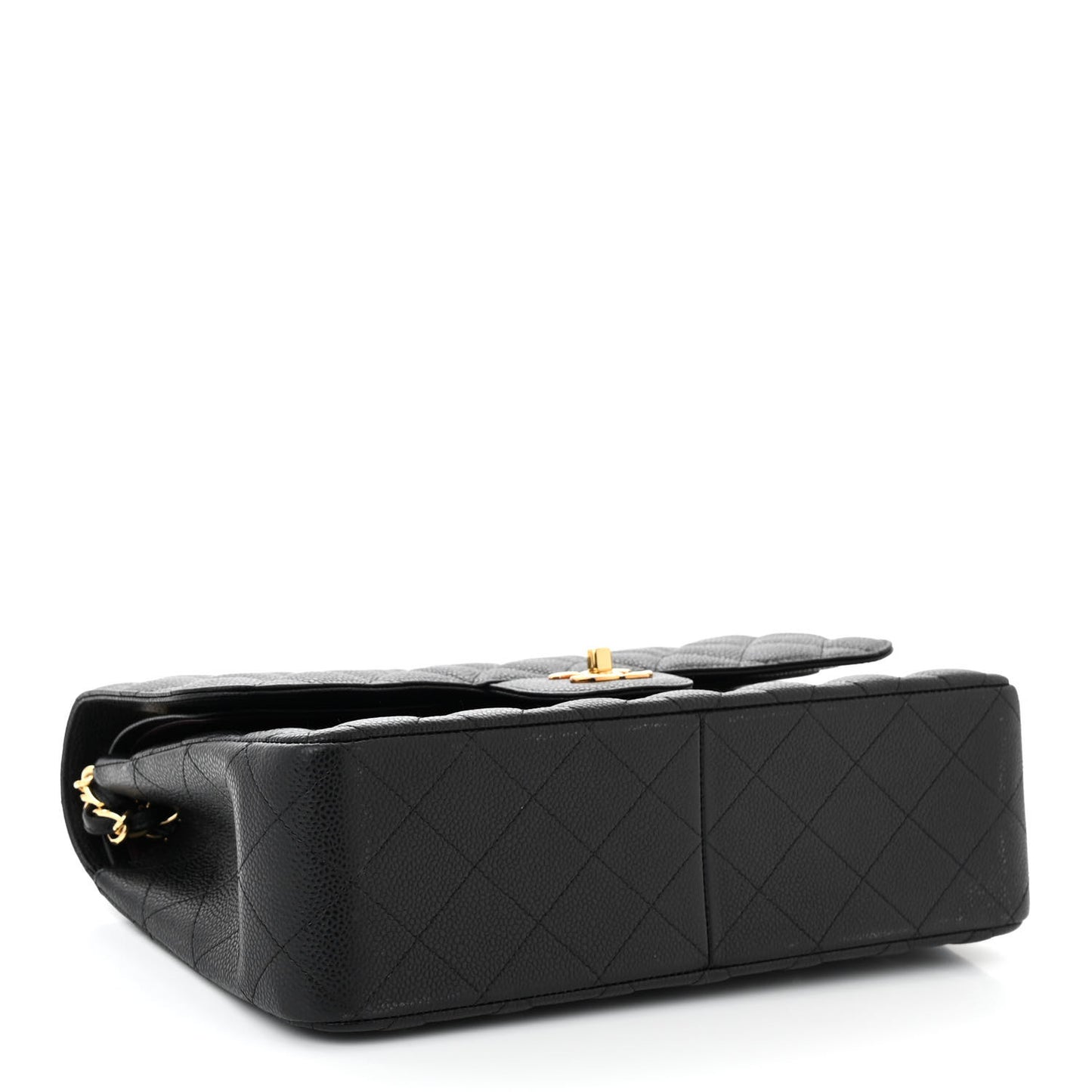 Caviar Quilted Jumbo Double Flap Black