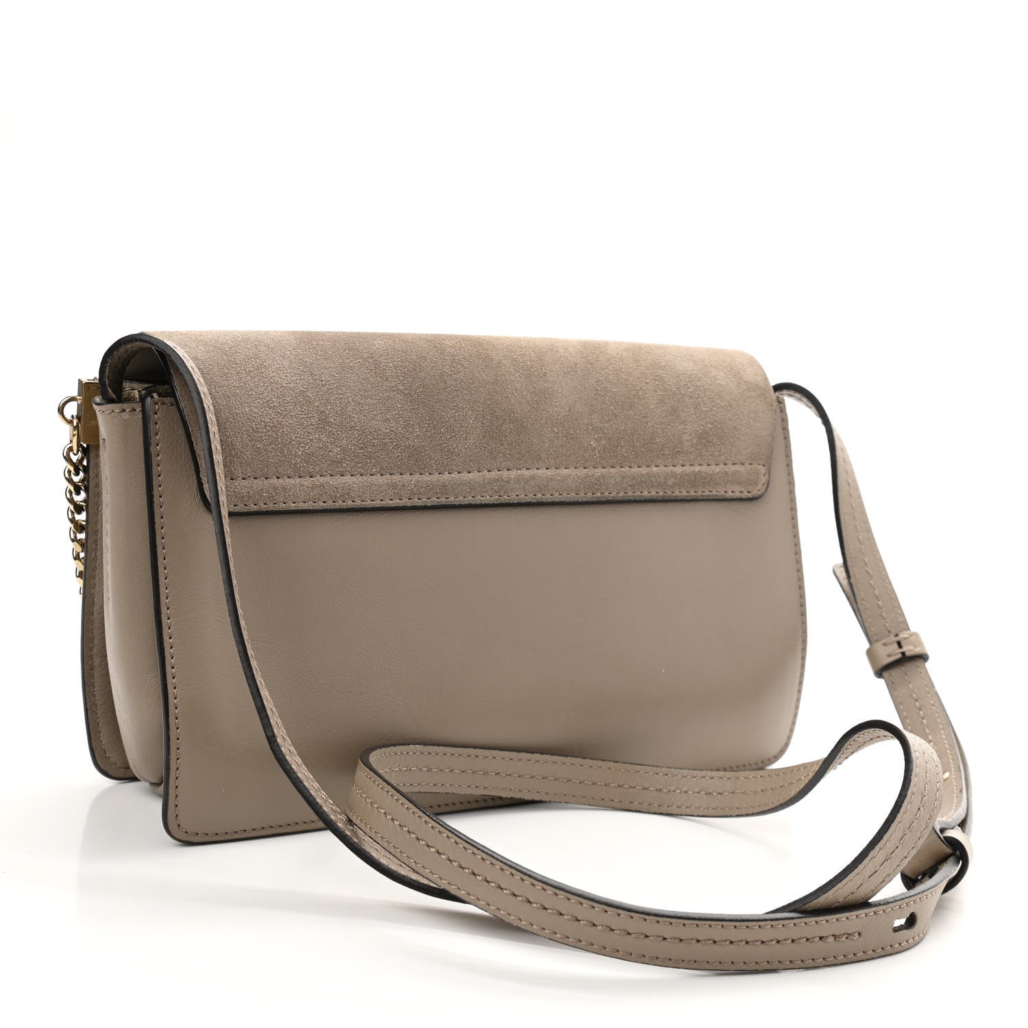 Chloe Suede Calfskin Small Faye Shoulder Bag Motty Grey 2 of 10