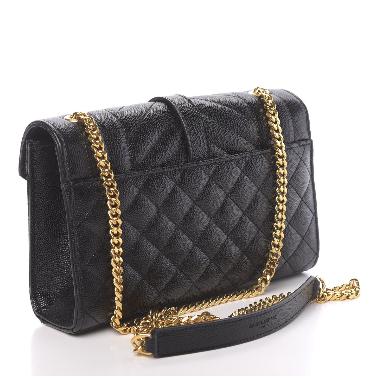 Grain De Poudre Textured Mixed Matelasse Triquilt Small Monogram Satchel Black