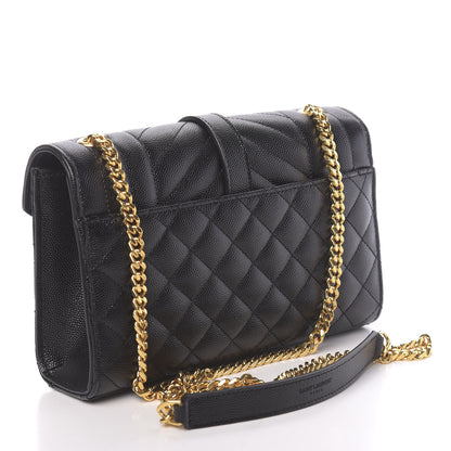 Saint Laurent Grain De Poudre Textured Mixed Matelasse Triquilt Small Monogram Satchel Black 3 of 11
