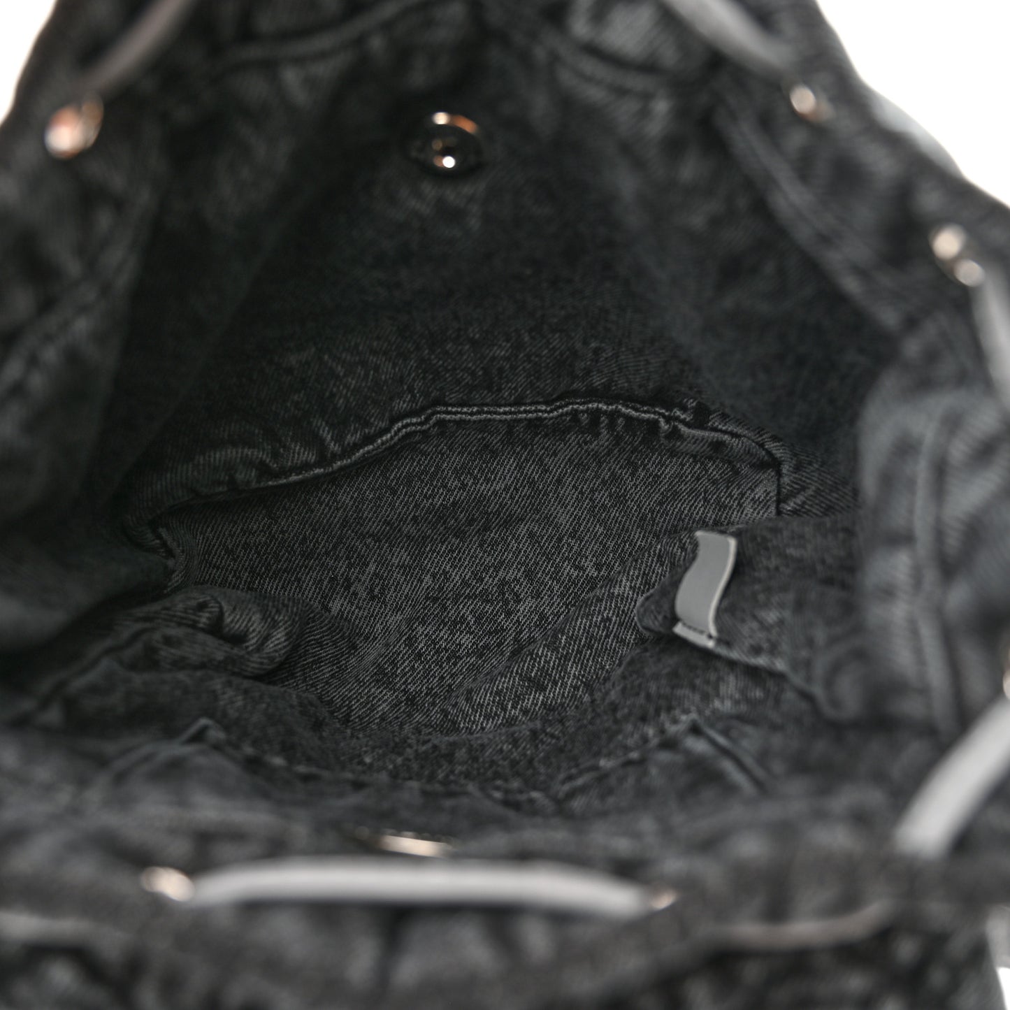 Washed Denim Quilted Denimpression Backpack Lilac Black