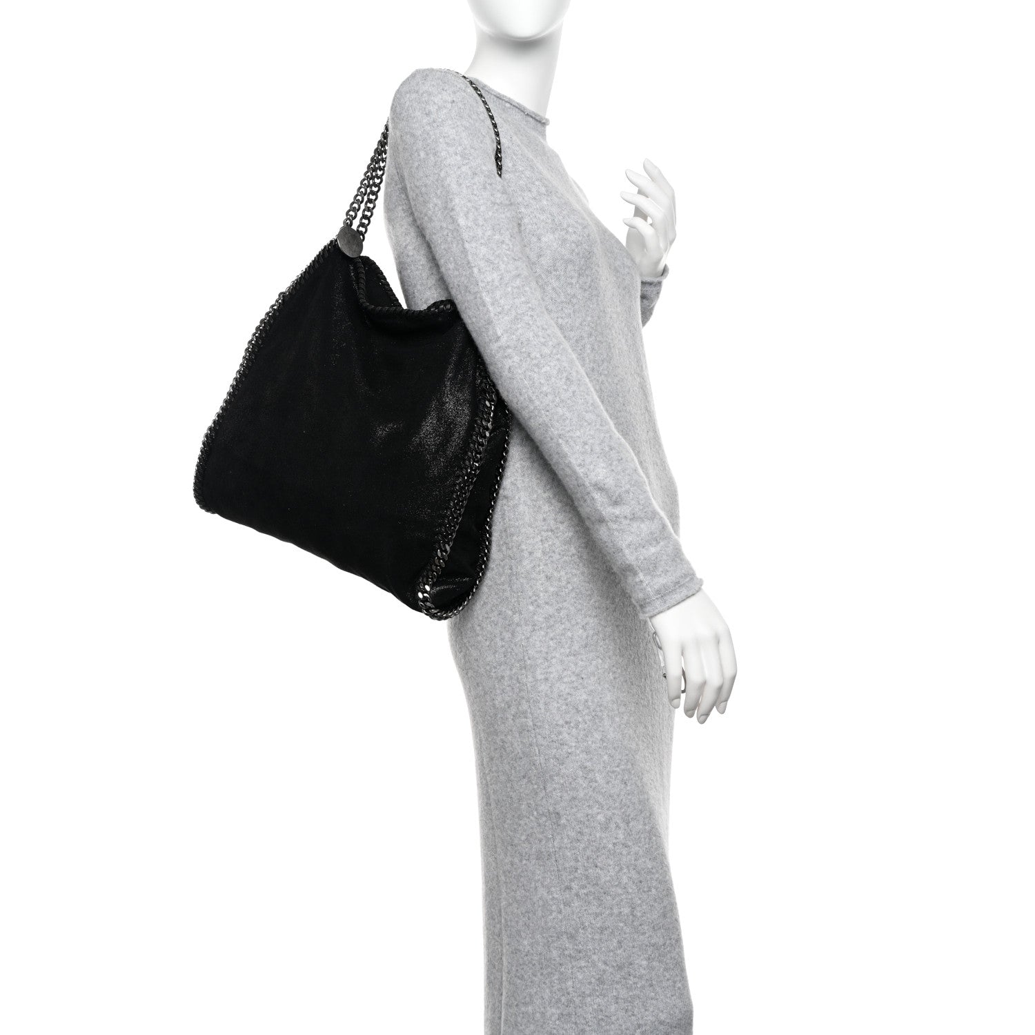 Stella McCartney Shaggy Deer Falabella Fold Over Tote Black 2 of 9