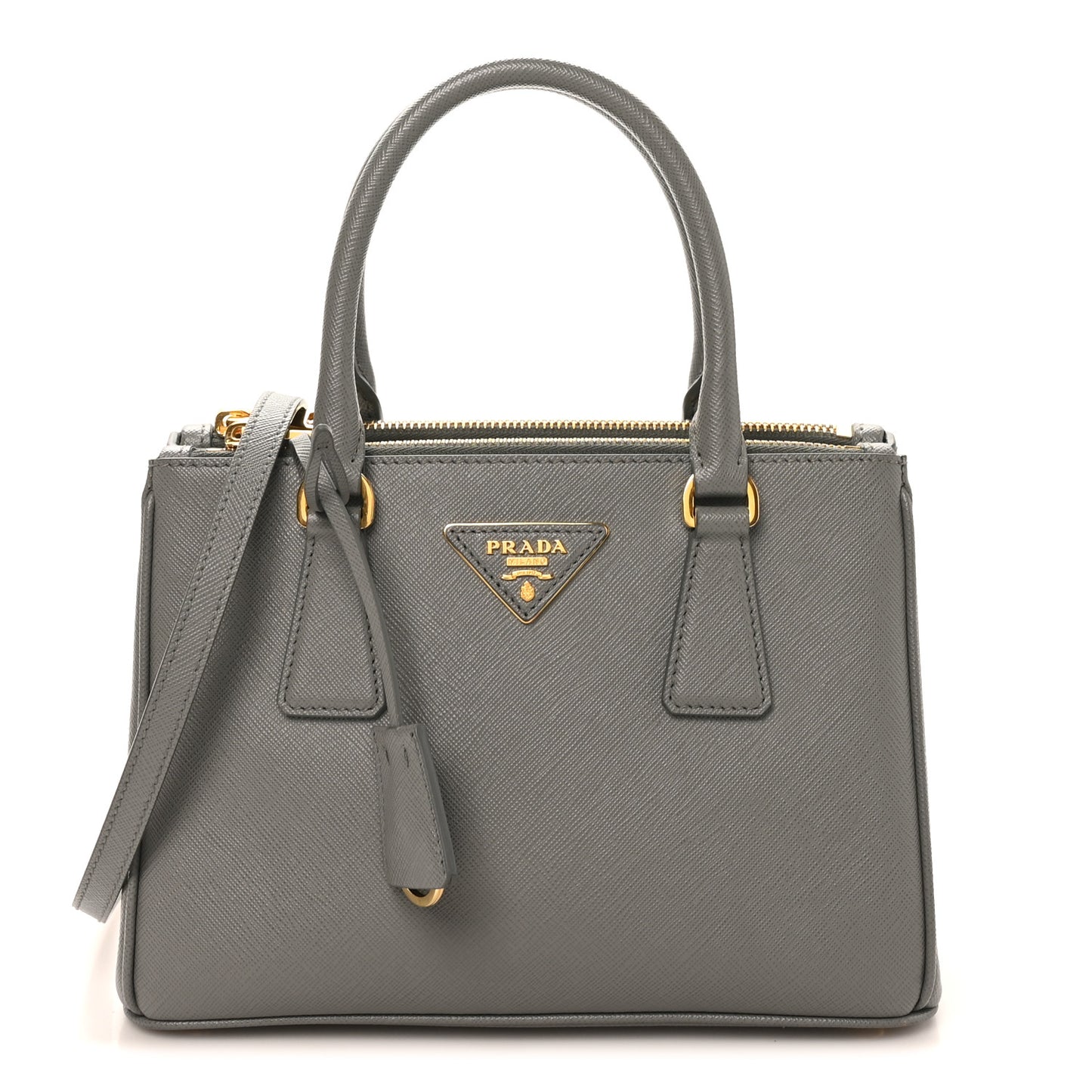 Saffiano Lux Small Galleria Double Zip Tote Nube