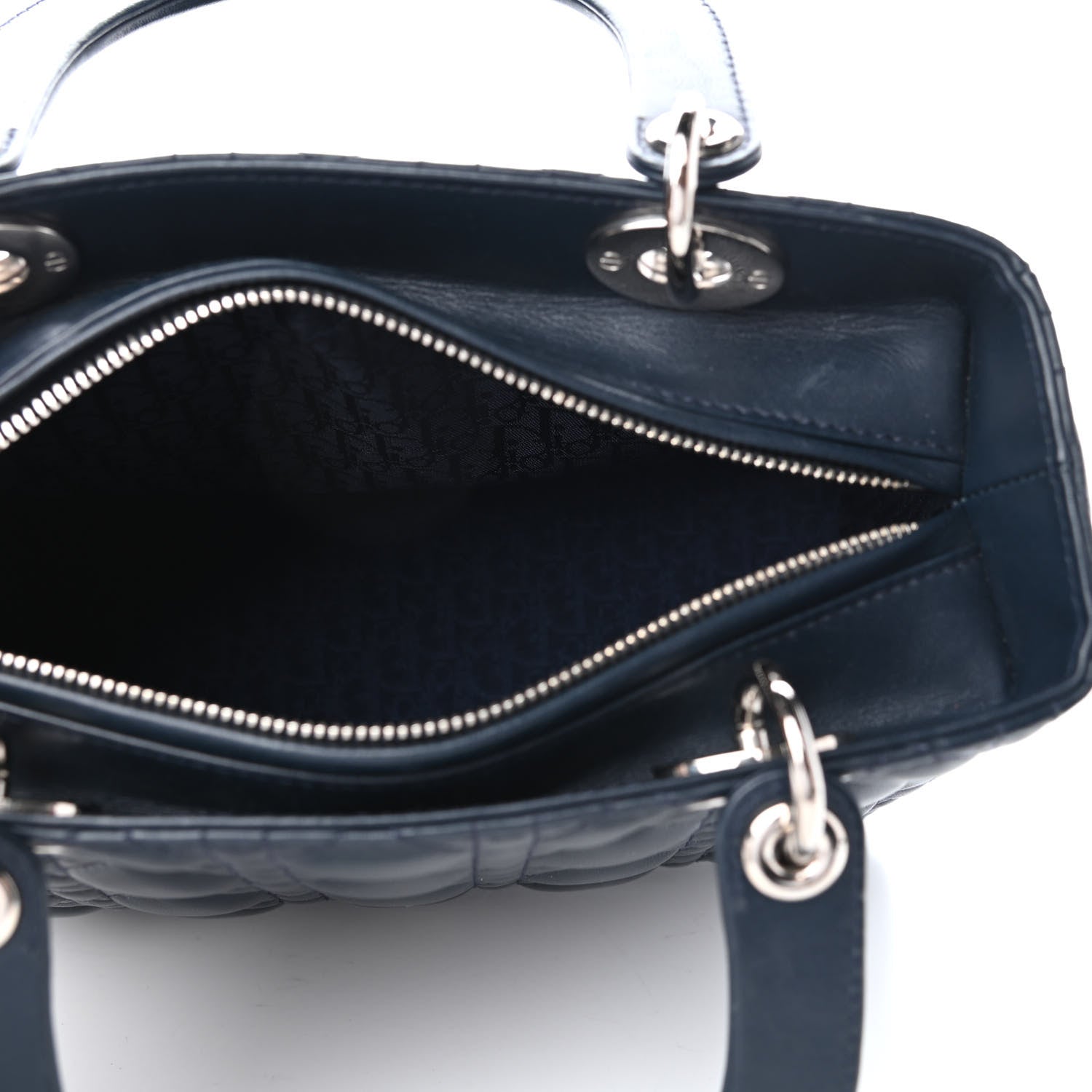Christian Dior Lambskin Cannage Medium Lady Dior Navy Blue 4 of 4
