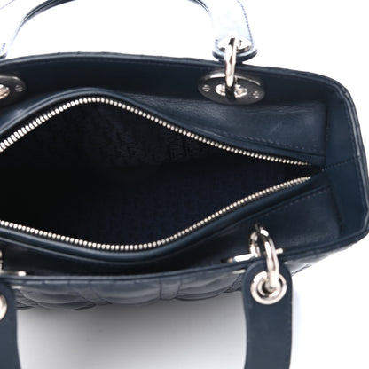 Christian Dior Lambskin Cannage Medium Lady Dior Navy Blue 4 of 4