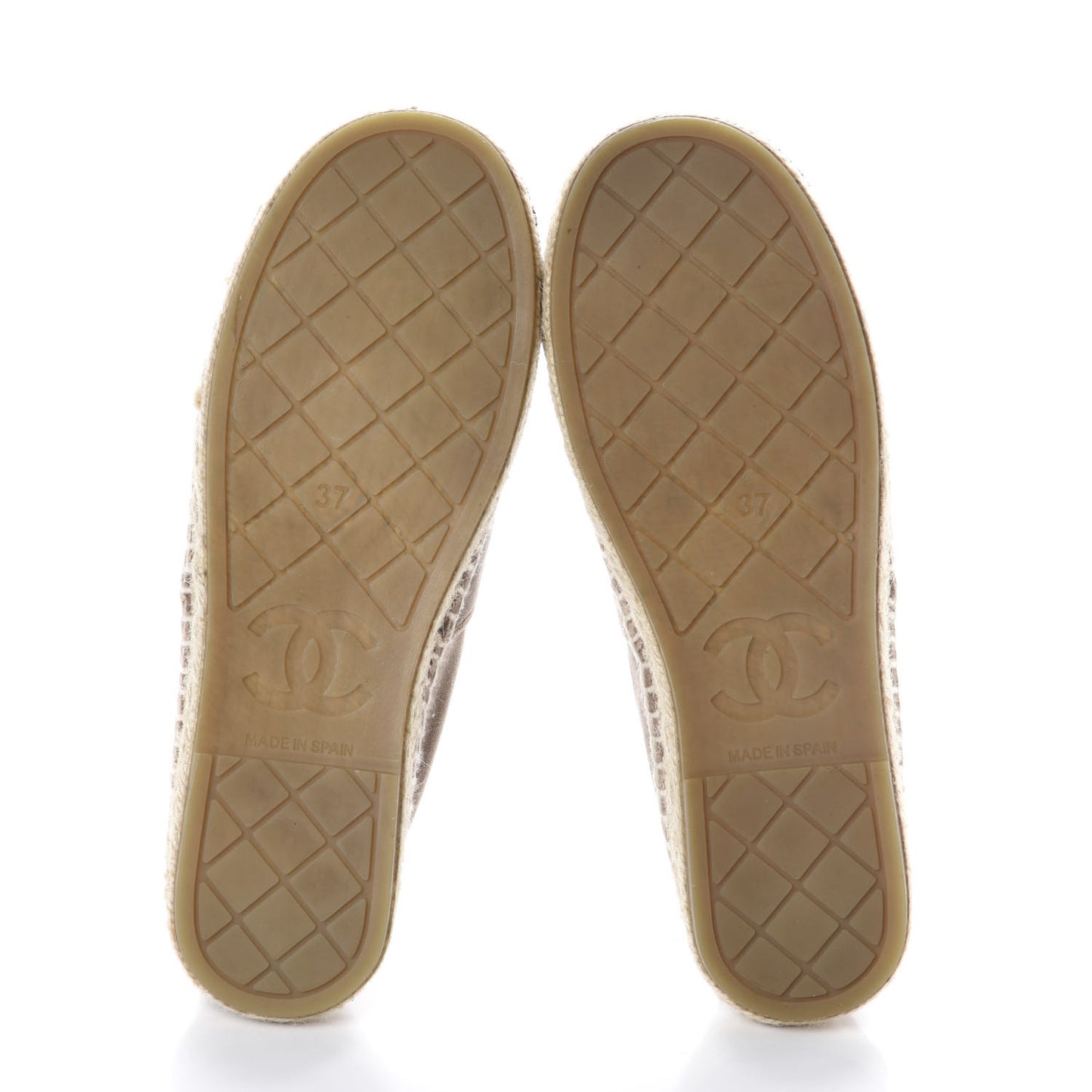 Velvet Logo Espadrilles 37 Beige Black