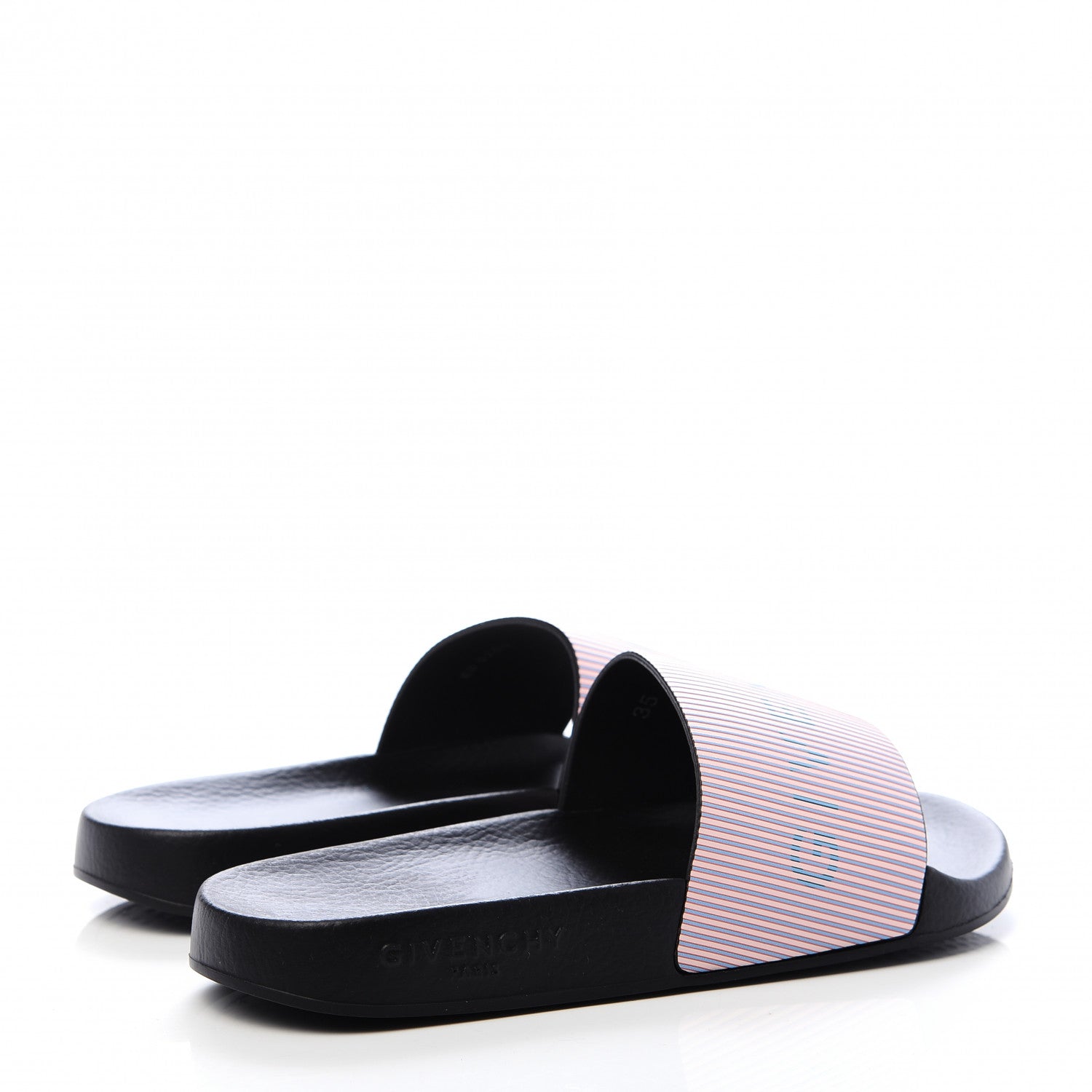 Givenchy Metallic Calfskin Logo Womens Pool Slide Sandals 35 Light Pink 4 of 9