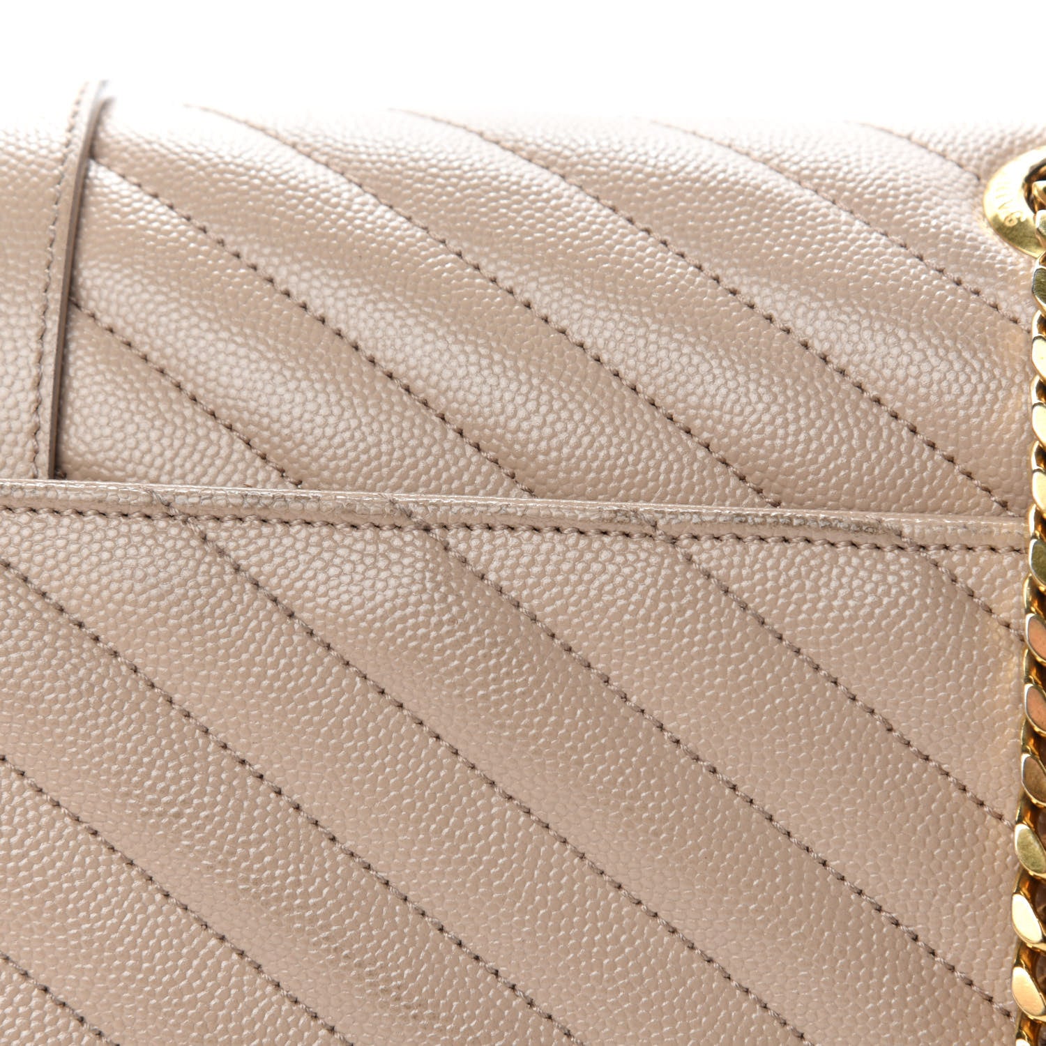 Saint Laurent Grain De Poudre Matelasse Chevron Large Monogram Satchel Beige 14 of 19