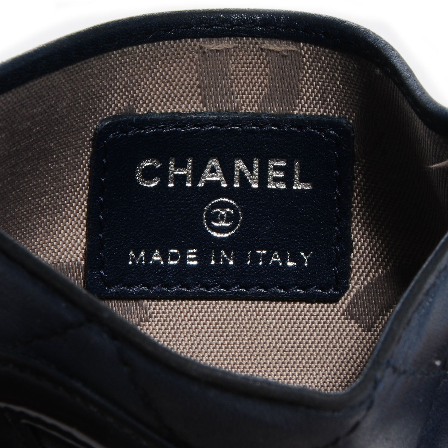 Chanel Calfskin Quilted Cambon Card Case Dark Blue 6 of 8