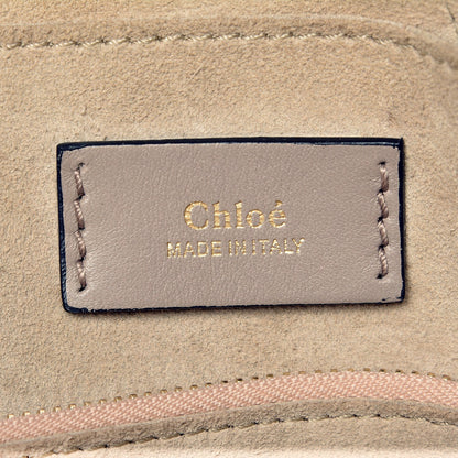 Chloe Calfskin Suede Hayley Double Carry Satchel Motty Grey 6 of 6