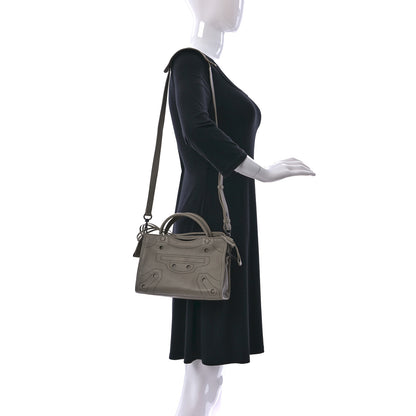 Balenciaga Veau Soyeux Perforated Blackout Hardware Nano City Gris Cendre 2 of 9