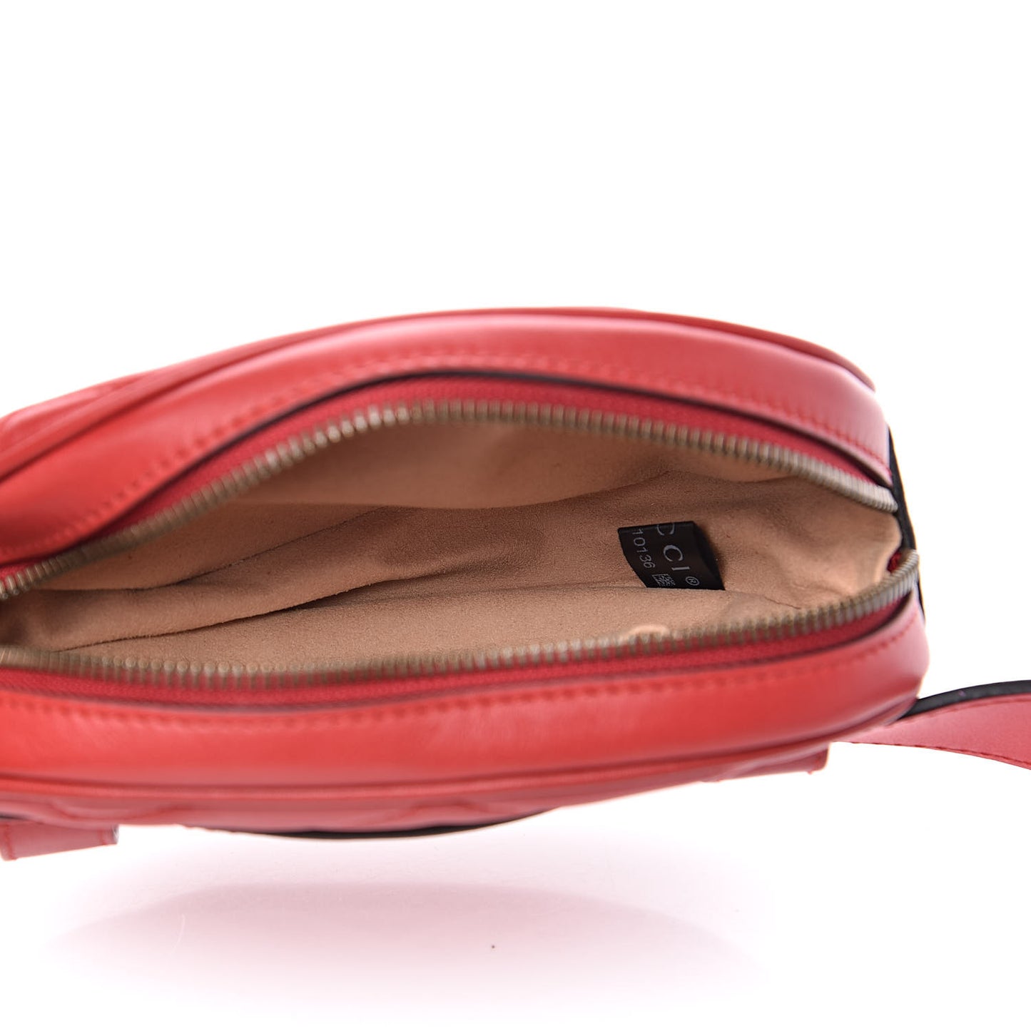 Calfskin Matelasse GG Marmont Belt Bag 95 38 Hibiscus Red