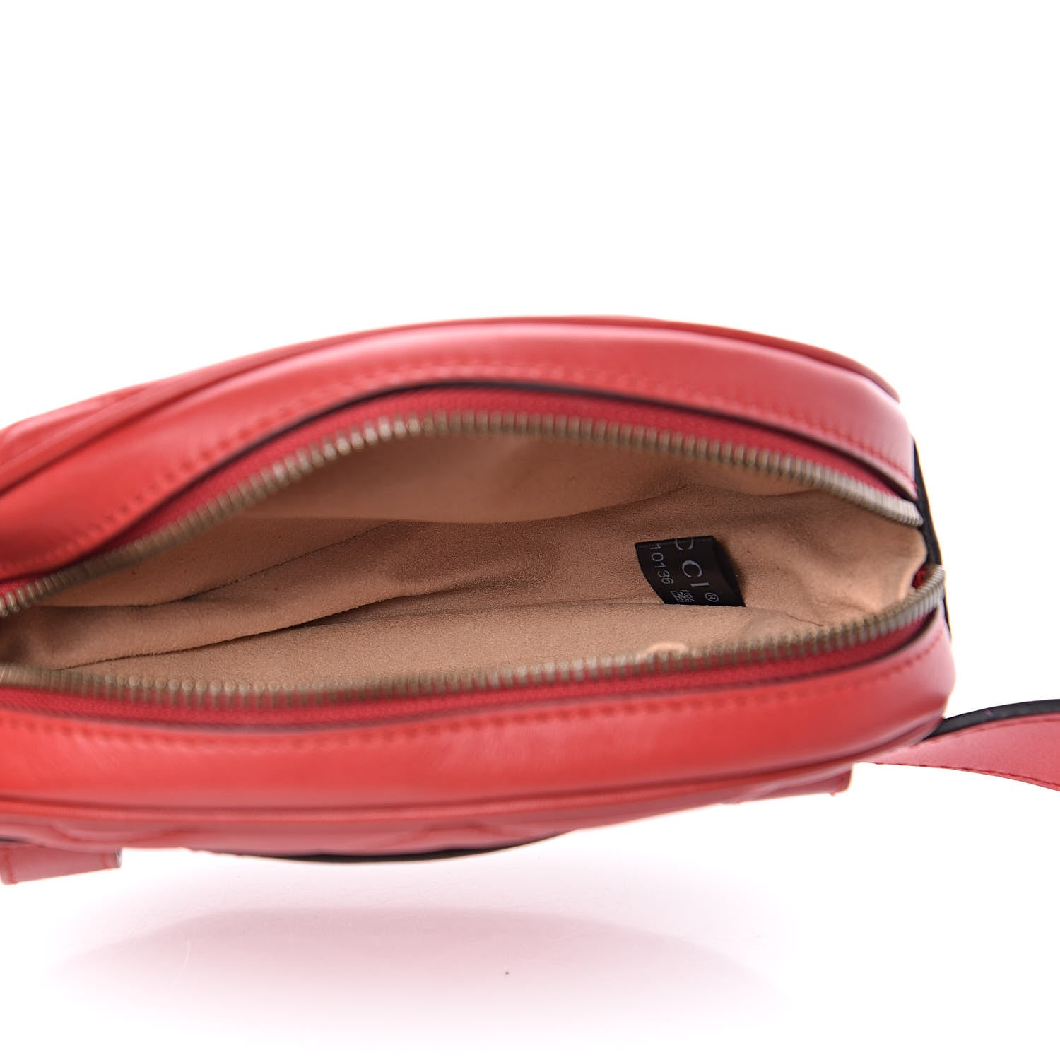 Gucci Calfskin Matelasse GG Marmont Belt Bag 95 38 Hibiscus Red 5 of 11