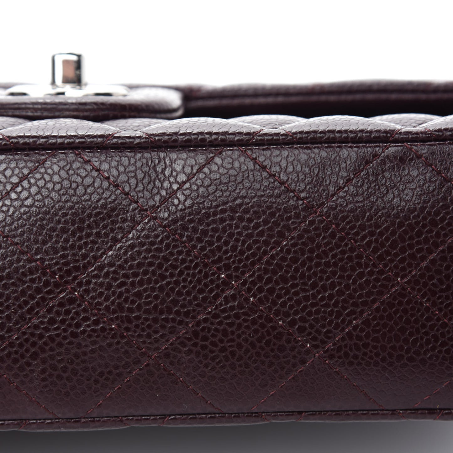 Caviar Quilted Medium Double Flap Burgundy