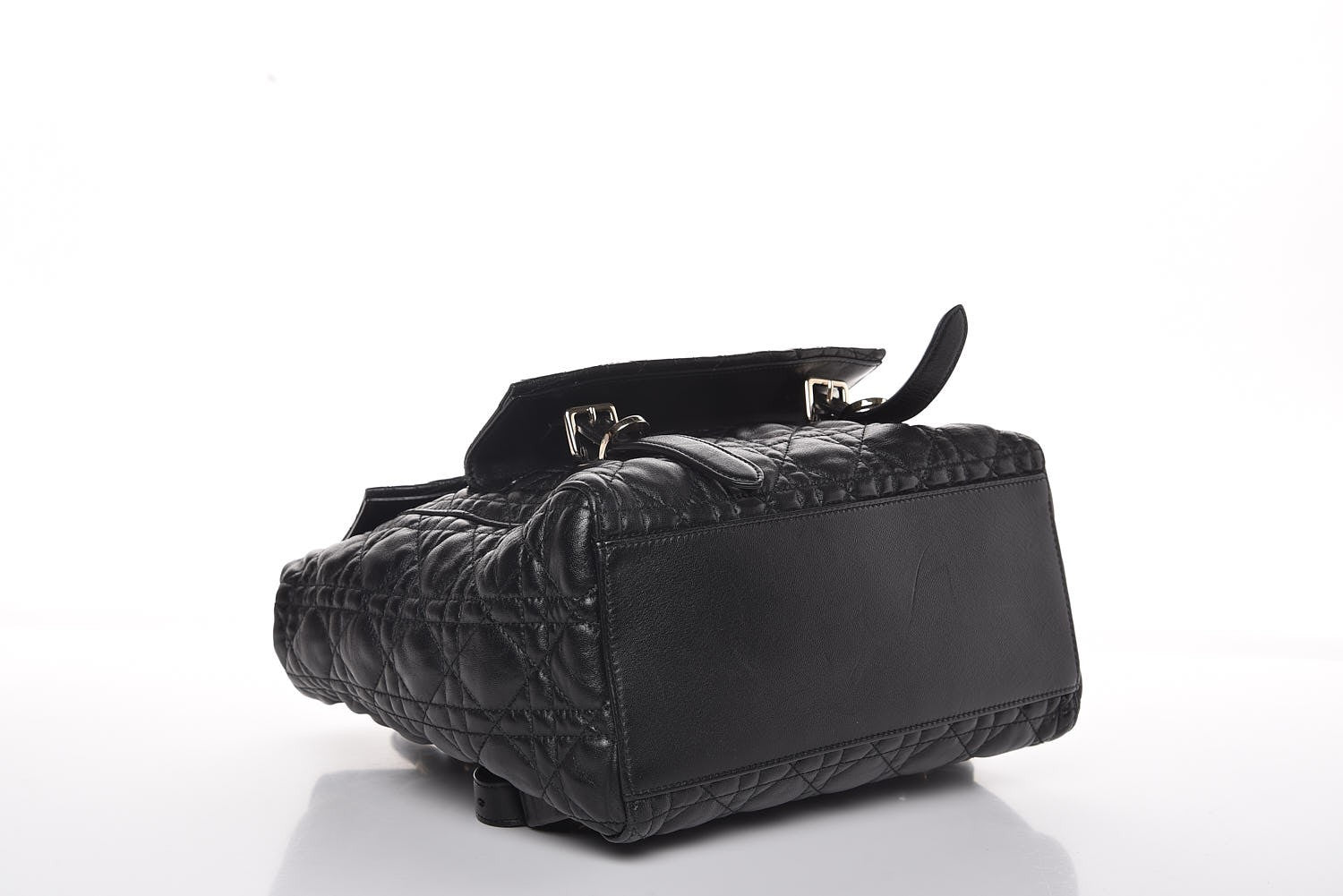 Christian Dior Lambskin Cannage Small Lucky Badge Stardust Backpack Black 4 of 7