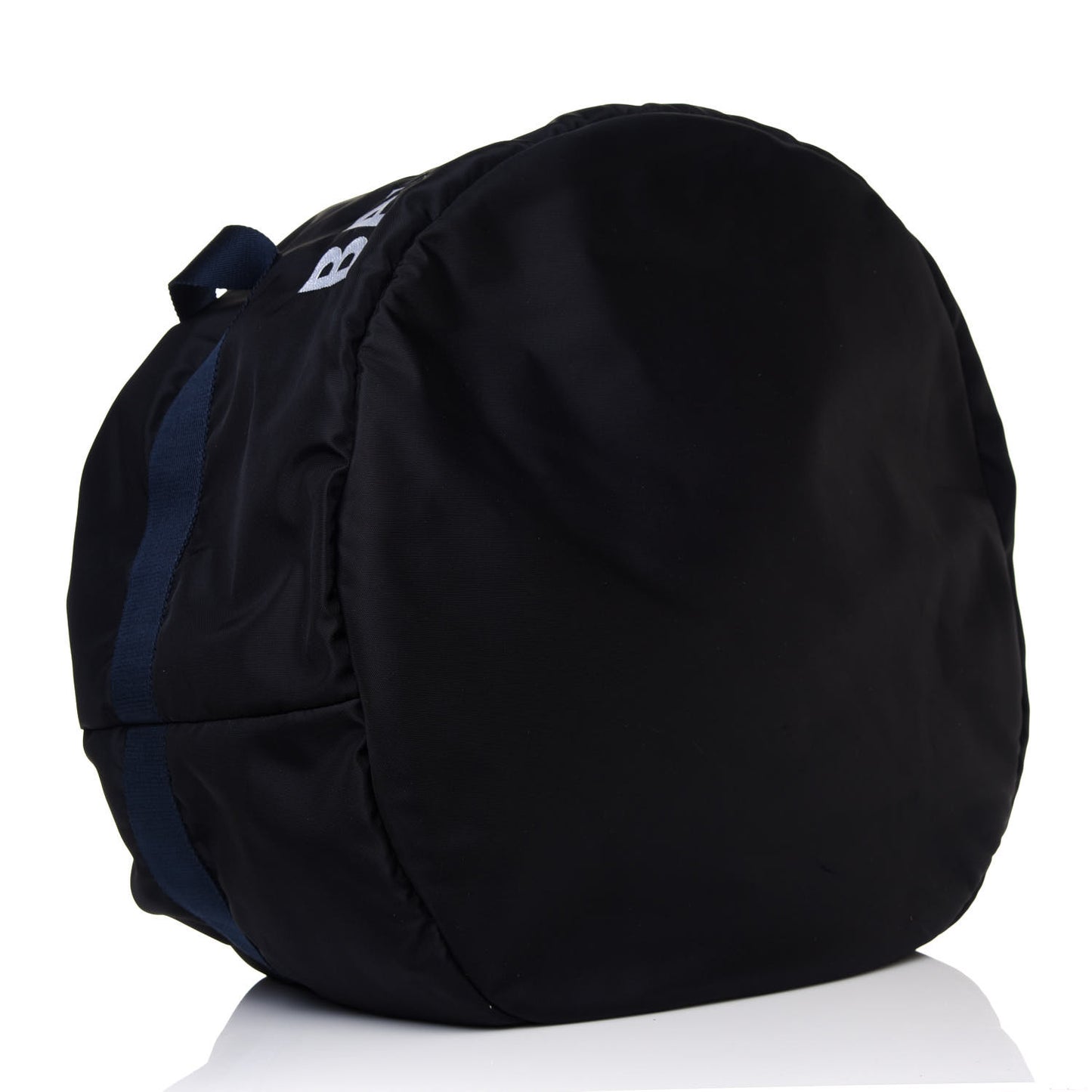 Textured Sport Nylon Logo Embroidered S Wheel Gym Bag Black Bleu Navy