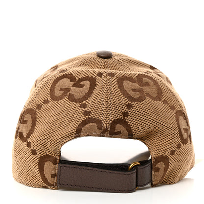 Gucci Monogram Jumbo GG Baseball Hat XL 59 Camel Ebony 7 of 10