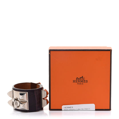 Hermes Matte Alligator Collier De Chien CDC Bracelet S Amethyst 11 of 11