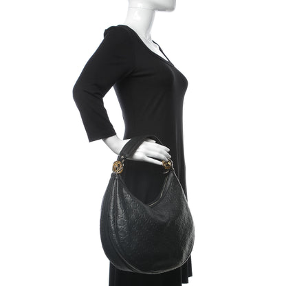 Gucci Guccissima Medium GG Twins Hobo Black 2 of 7