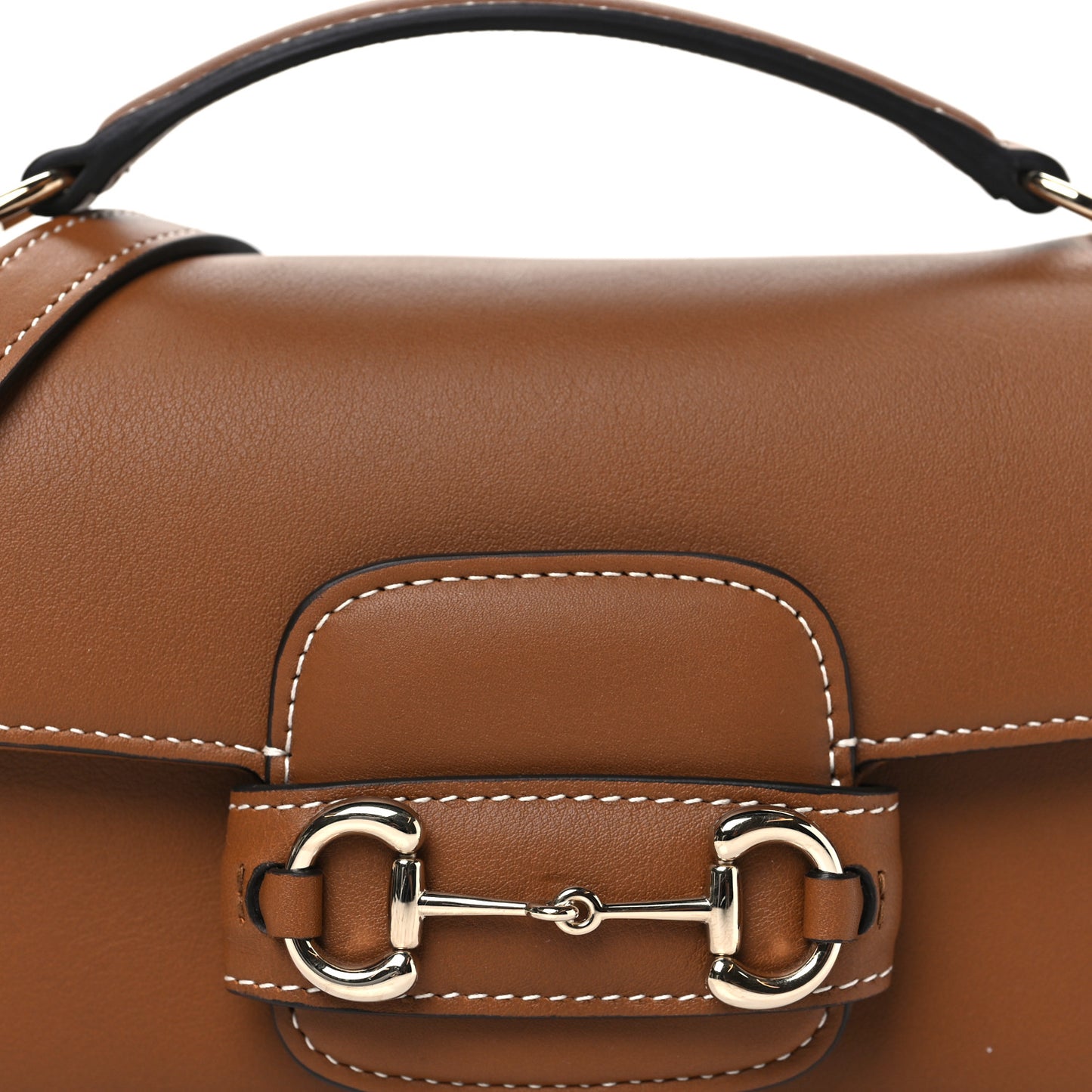 Calfskin Horsebit 1955 Small Soft Top Handle Shoulder Bag Brown