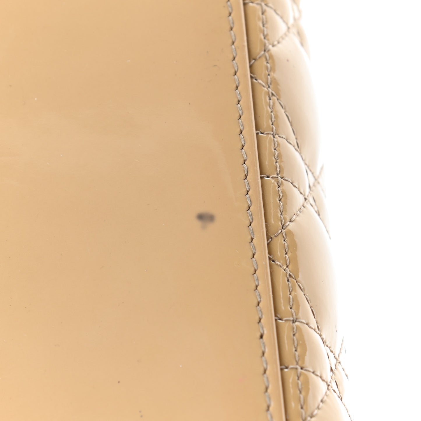 Patent Cannage Medium Lady Dior Beige