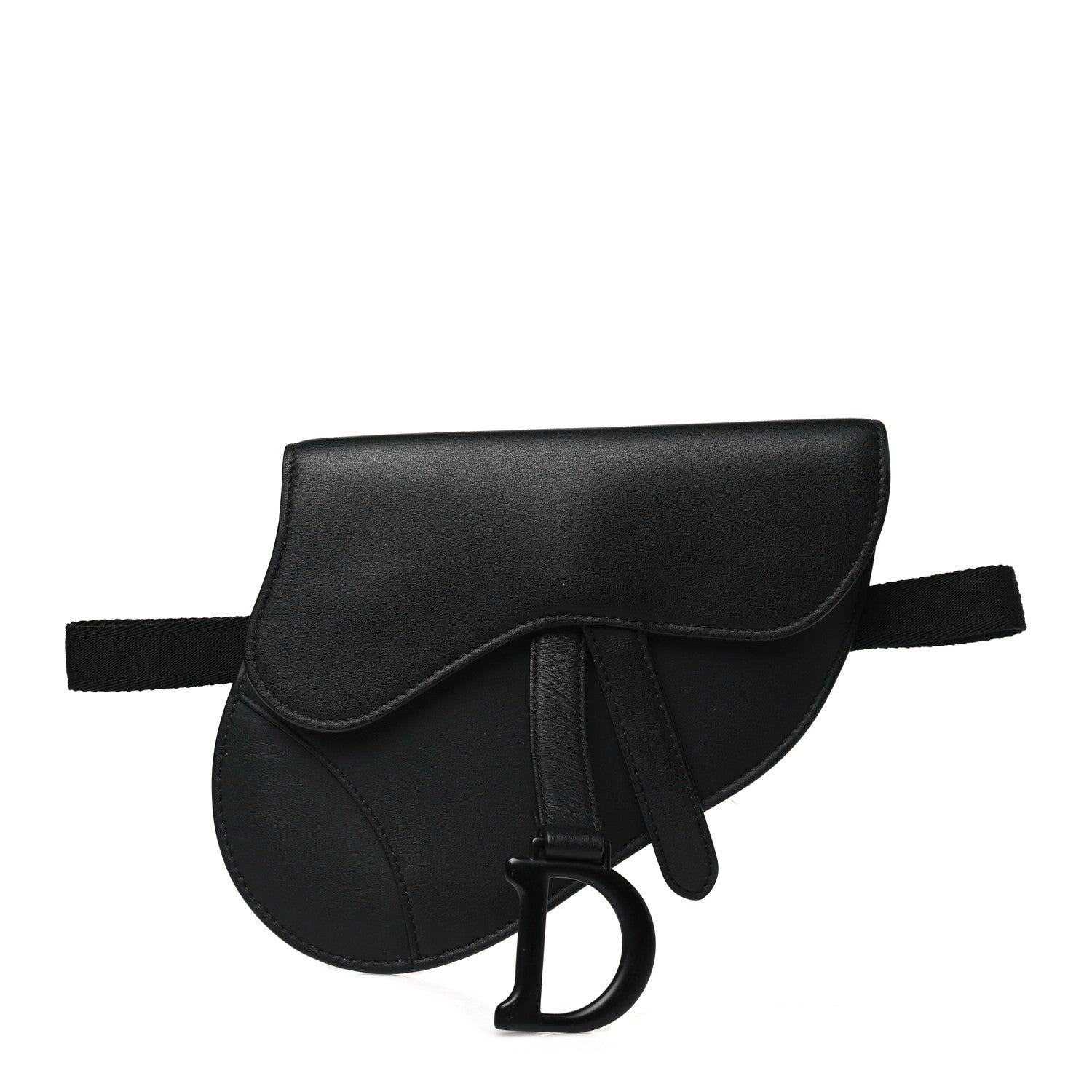 Christian Dior Ultra Matte Calfskin Saddle Belt Bag Black 1 of 9