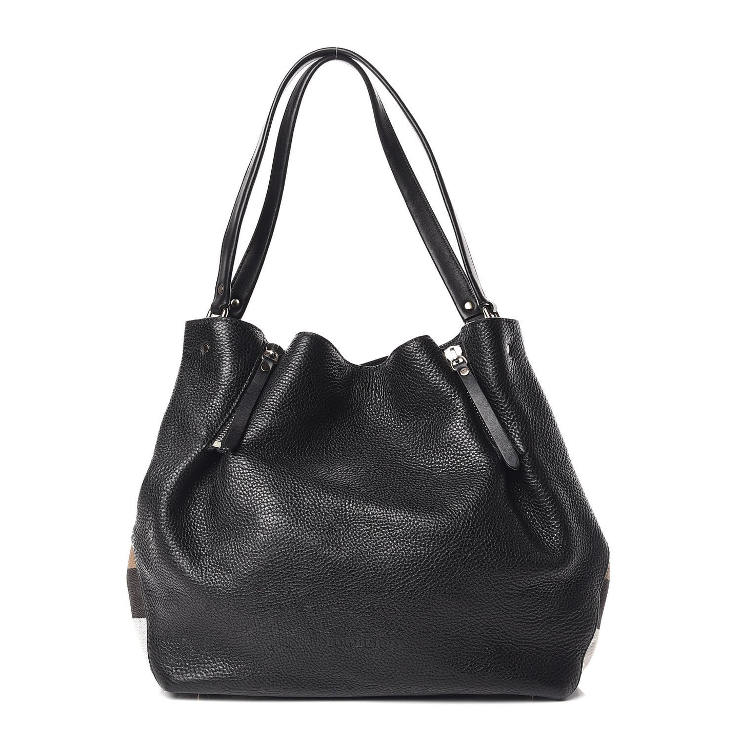 Grainy Calfskin House Check Medium Maidstone Black
