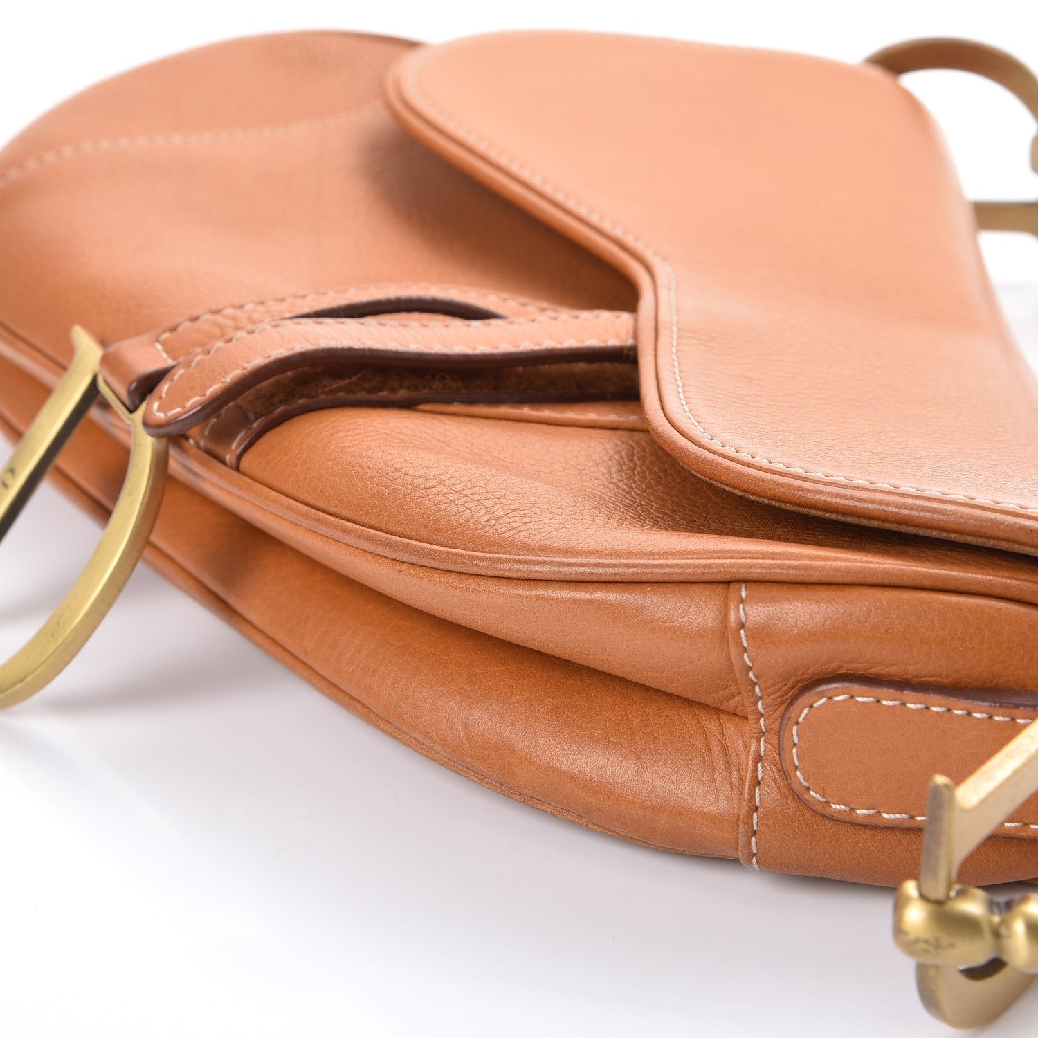 Christian Dior Calfskin Saddle Bag Tan 10 of 13