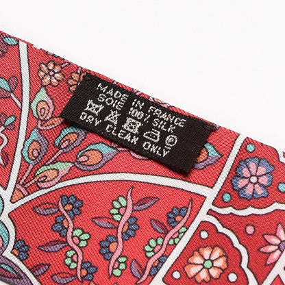Hermes Silk Au Pays Des Oiseaux Fleurs Twilly Rose Framboise Vert 3 of 3
