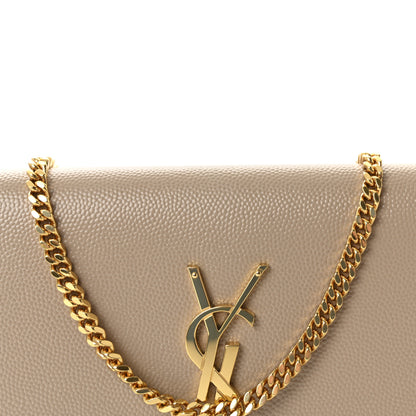 Saint Laurent Grain De Poudre Monogram Uptown Chain Wallet Dark Beige 7 of 10