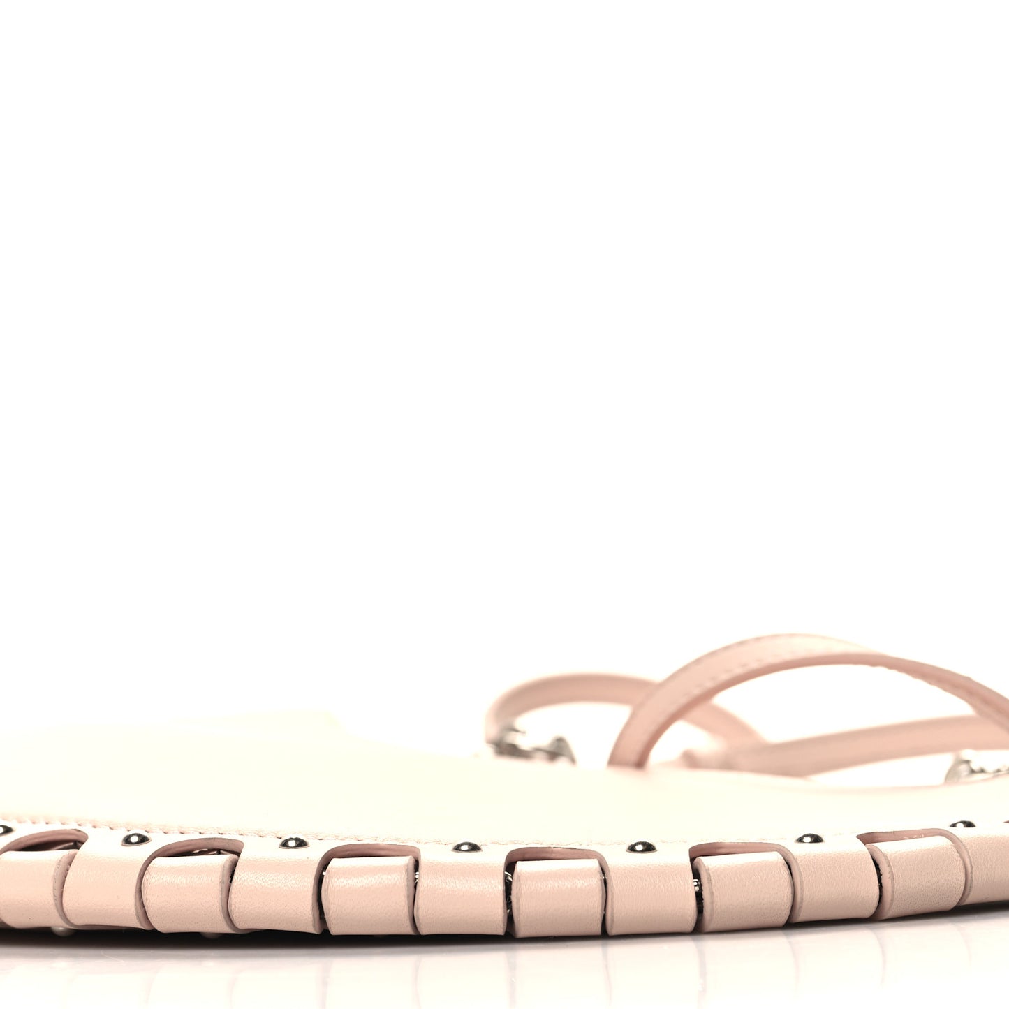 Lambskin Studded Chain Demi Lune Bag Galet