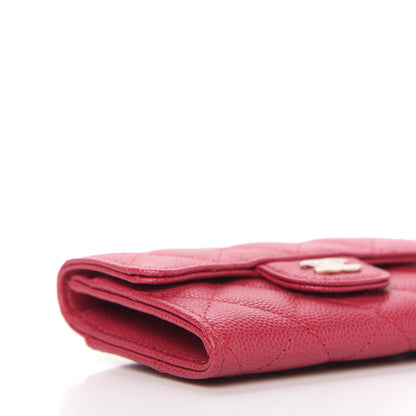 Chanel Caviar Quilted Flap Card Holder Wallet Dark Pink 6 of 11